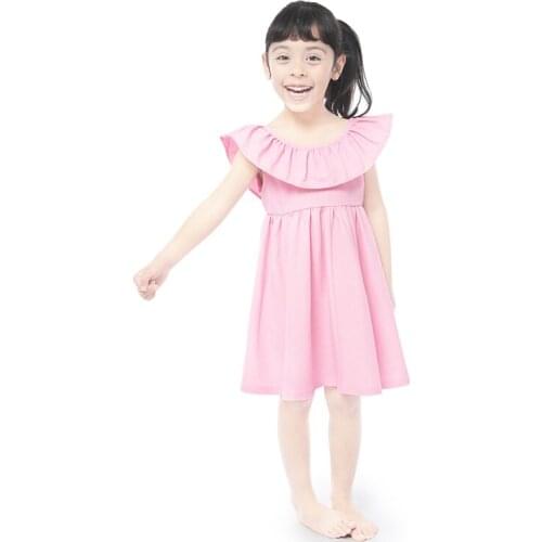 Kaiya Angel Hot Sale Children Girls Boutique Dress NB-8Y Solid Color Toddler Girl Summer Clothes Wholesale Kids Sleeveless Suit