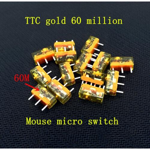 100PCS New pattern Original TTC dustproof gold series mouse micro switch 3 Pin gold contactor 60 million clicks lifetime