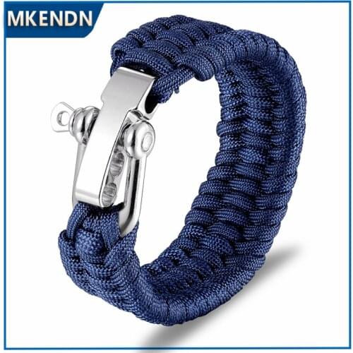 MKENDN Men Multi-function Paracord Survival Bracelet Outdoor Camping Rescue Emergency Rope Bracelets with Knife For Women