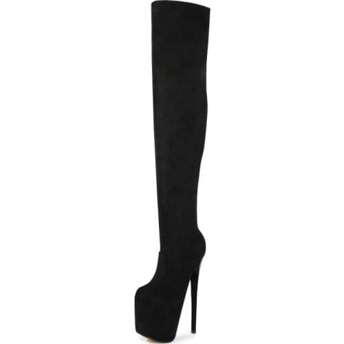 Fashion Thigh High Boots Platform Shoes Womens Autumn Over-the-knee Boots 19CM High Heel Boots For Women Shoes Large Size 48