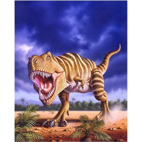 Kexinzu Diy Full 5D Square Round Diamond Painting Cross Stitch Drill Animal Dinosaur Diamond Embroidery Mosaic Home Decor Gift