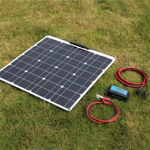 50w 100w solar panel kit flexible solar system with 12v 10A controller for home/rv/yacht/hiking/camping