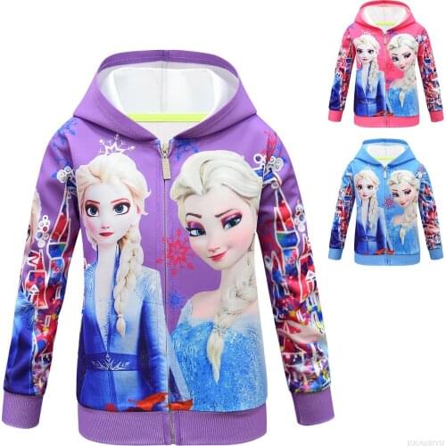 New Spring Autumn Frozen princess Girls Coat Baby Kids Cartoon Outwear Childrens Lovely Coats Jacket Clothing