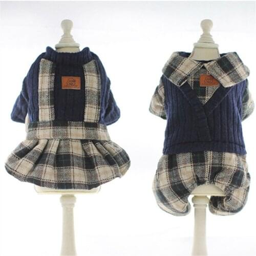 Couple Dog Clothes Boy Dog Jumpsuit Girl Dog Dress Winter Pet Outfit Puppy Apparel Yorkshire Pomeranian Poodle Schnauzer Outfit