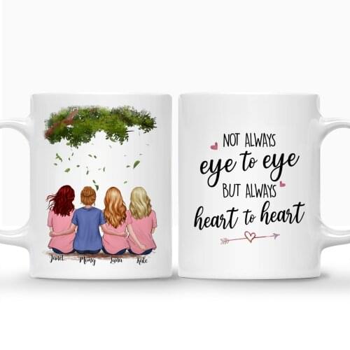 Mothers Day Personalized Mug Gift Mother & Daughter Always Heart To Heart Coffee Mugs Cup 11oz/15oz RR2020