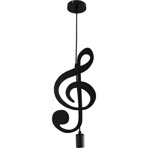 Retail Pendant Light,Iron Ceiling Light Music Note Hanging Light Shade Chandelier for Loft Bar Studio Store Room Dining Hall(C)