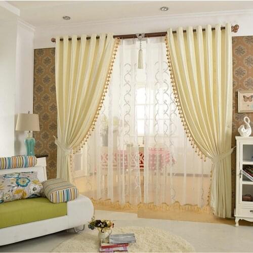 Luxury Solid Color Beads Curtain for Bedroom Blackout Curtain Eco-friend for Living Room Golden/Purple/Ivory/Smokey Grey velvet