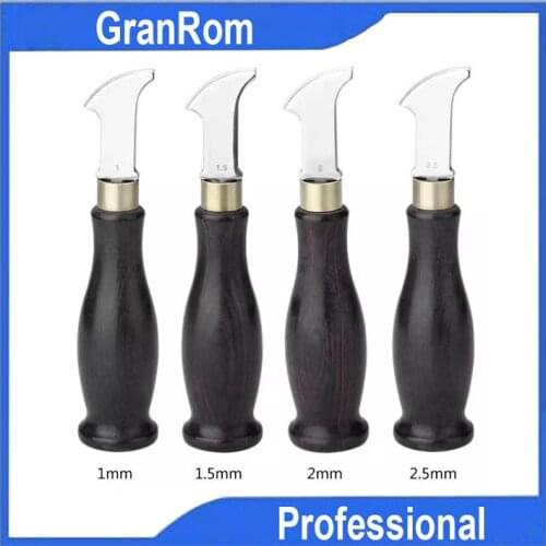 Ebony Groove Press Sandalwood Edge Groove Tool Handheld Shallow Round Crimping Leather Edger
