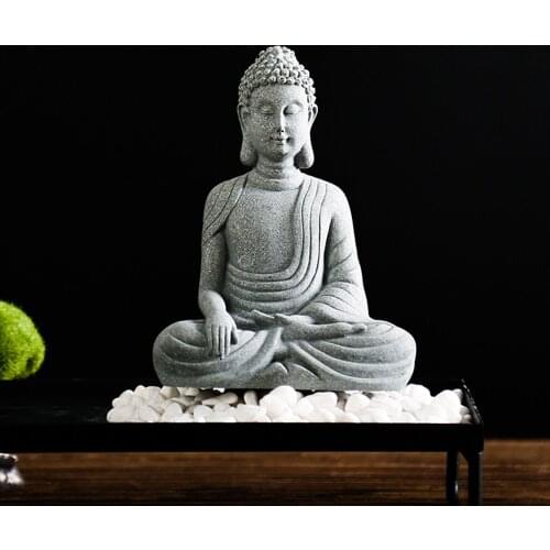 Resin Buddha Statue Meditation Sakyamuni Statuette Decorative Home Decor Feng Shui Sculpture Not Big Figurines for Interior