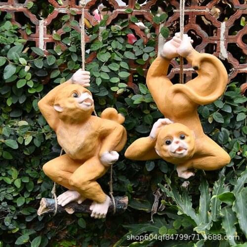 Resin Figurines Retro Monkey Pendant Ornaments Animal Statuette Desk Decoration Orangutan Simulation Statue Modern Home Decor