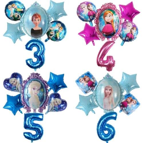 Elsa Disney Frozen princess helium balloons 30inch number Baby shower girl foil globos birthday party decorations kids toys
