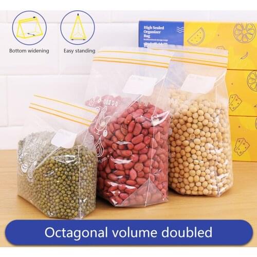 Take-out Double Rib Food Sealed Bag Environmental Protection Fruit Vegetable Preservation Bag for Food Storage