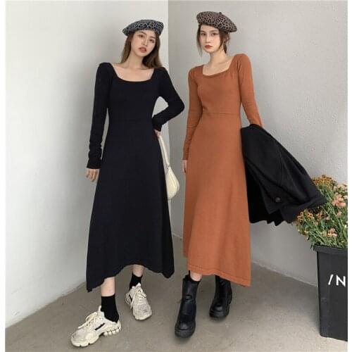 Модные вязаные платья YUAZHOQI China At AliExpress