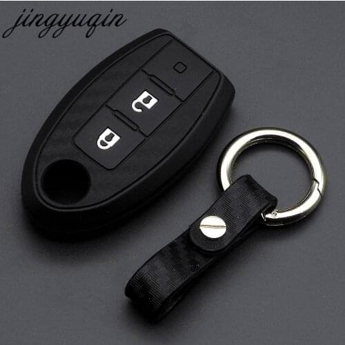 10pcs Carbon Fiber Silicone Key Cover For Nissan Almera Altima Armada Qashqai Cefiro Cube Juke Livina March Maxima Fob Case