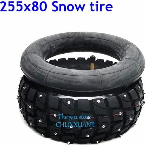 10x3 Inch Off Road Snow Tire 255x80 Anti Skid Thickening Pneumatic Tube Tyre for Electric Scooter Speedual Grace 10 Zero 10X