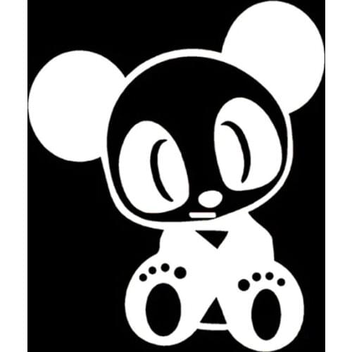 11*13CM Cute PANDA Car Sticker Decal Panda Cartoon Animal Decorative Window Decal