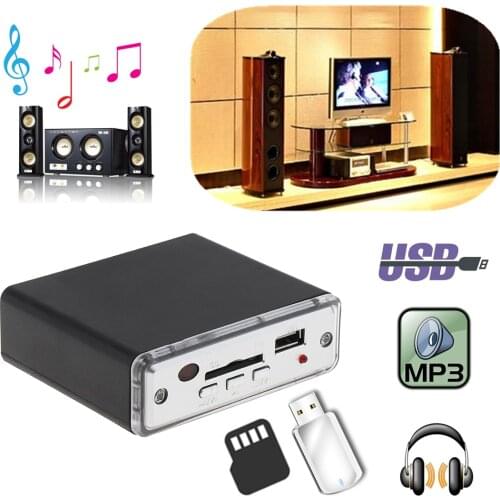 12V Mini Car Stereo Amplifier Amp LED USB SD Digital Player SD MMC USB MP3 Input with Remote Controller for Car Motorcycle Home