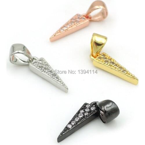 13*4*2mm Micro Pave Clear CZ Arrow Charms Fit For Making Necklaces Jewelry