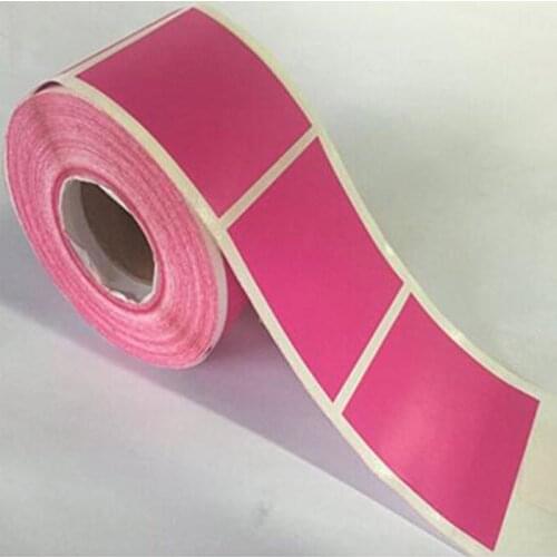 2" Inch Square Fluorescent Pink Color Coding Dot Label Stickers Self-adhesive Square Sticker Label Stationary Sticker to Decor