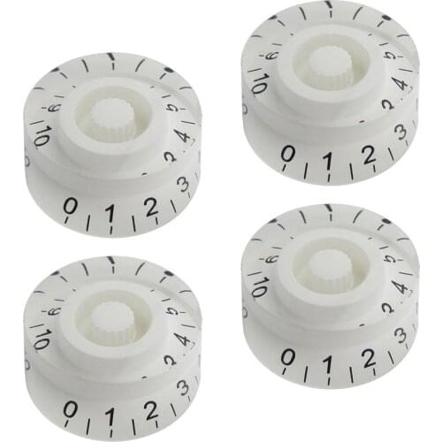 NEW 4pcs White Speed Control Volume Tone Guitar Knobs with Numerals For LP Style Electric Guitar