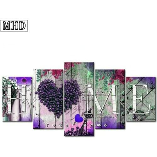 5 spell painting HOME icon full round diamond painting full square drill diamond embroidery wall sticker 16 style