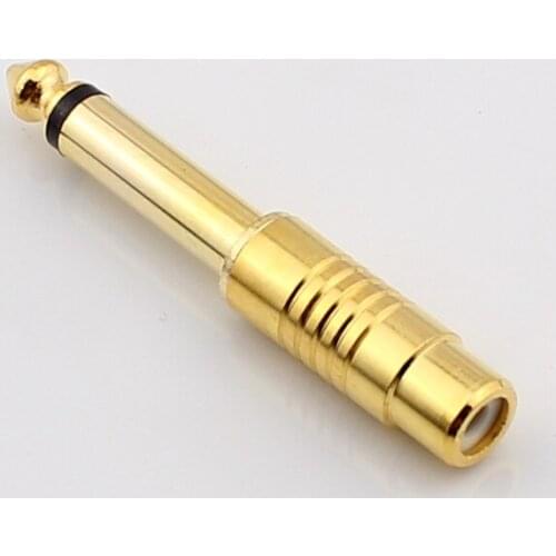 5piece Gold Plated 6.5 Monoaclian 59 to RCA Adapter Mixer Audio Adapter connector