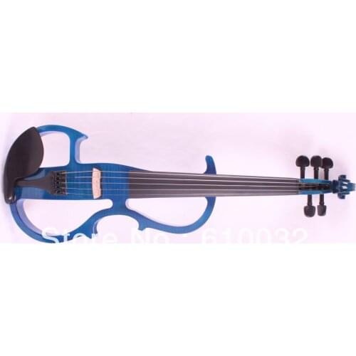 5 strings 4/4 Electric Violin Silent Pickup Fine tone parts include New Golden Color #8-15 blue color