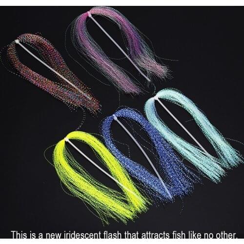 5 x Bag Crystal Flash Fly Tying Material Holographic Fishing Lure Tying Making 100Pcs/ Bag String Jig Hook Lure Color Random