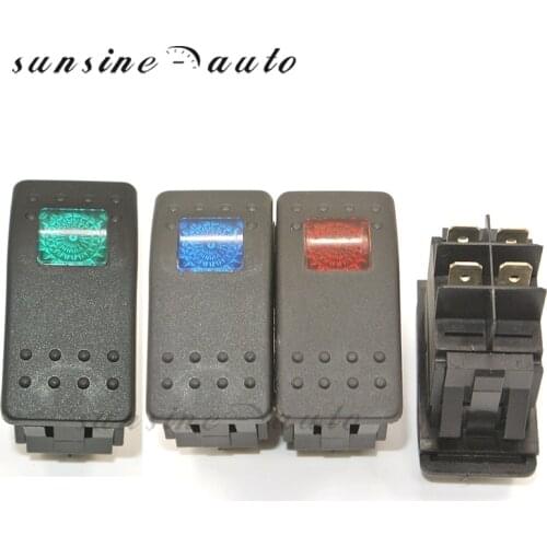 Car Switch Led Toggle Switch 4Pin Waterproof Car Boat Truck Light 12V 20A Bar Rocker Toggle Switch Blue LED Light Car Boat