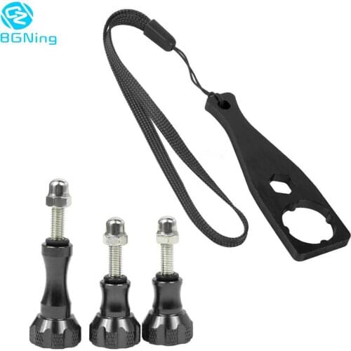 BGNing 1pack of 3x Aluminum Long Short Thumb Knob Bolt Nut Adapter Screws w/ Wrench for Gopro 8 7 6 5 4 Sports Cameras Connector