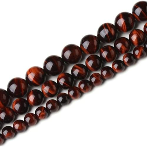 4-16mm Round Red Tiger Eye Stone Beads Natural Gem Stone Beads For Jewelry Making Beads Bracelets For Women Gift 15'' DIY Beads