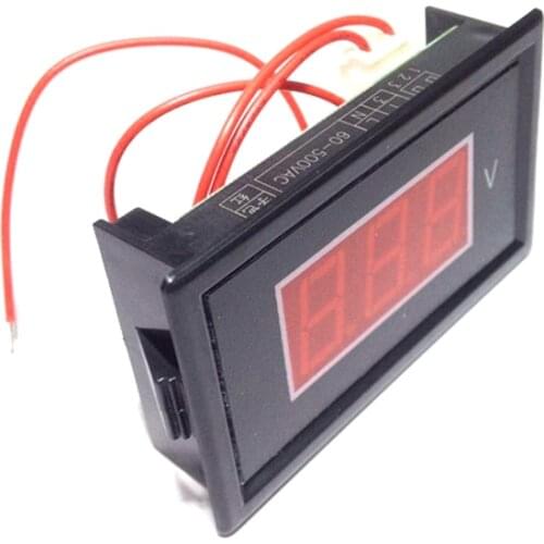 Digital AC Voltmeter 60V-500V Volt Tester Voltage Detector Panel Meter Gauge Red Led Display Free shipping