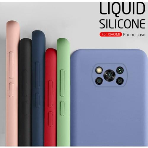 Colorful Liquid Silicone Case For Xiaomi Poco X3 NFC Case Redmi 9A 9C Redmy Redme 9 S C Xomi Pocox3 Pocophone X 3 3X Cover Coque