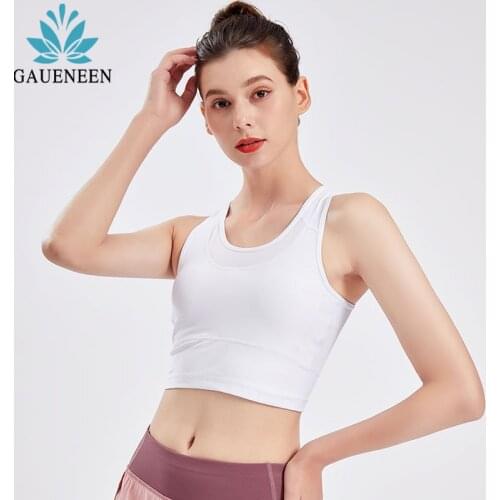 GAUENEEN Fitness Sports Bra Breathable Mesh Yoga Tank Tops Women Sportswear Outdoor Exercise Gym Nylon Spandex Workout Tank Top