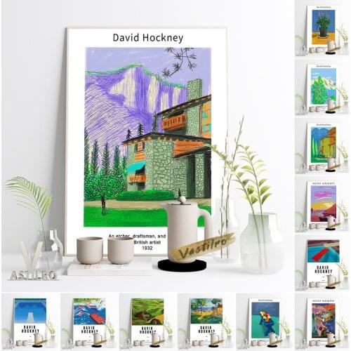 David Hockney Pop Art Landscape Exhibition Museum Poster Retro Wall Art Canvas Painting High Quality Print Gallery Home Decor