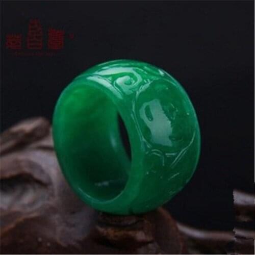 Natural Myanmar Green jade ring Jewelry Gemstone Band jade Ring Jade Stones For Women men Jewellery Emerald emerald rings