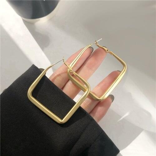 Square Metal Earrings Europe And The United States Temperament Retro Geometric Fashion Earrings Women Jewelry Gift Accessories