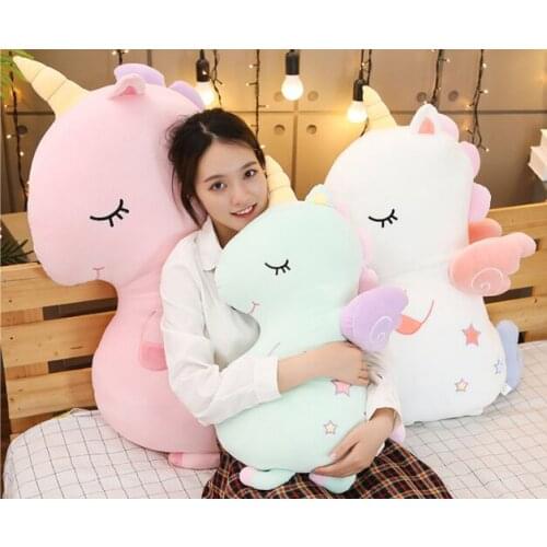 Lovely cartoon unicorn plush toy down cotton horse soft doll throw pillow toy birthday gift b2870