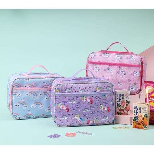 Cute Unicorn Portable Lunch Bag Women Kids Lunchbox Picnic Supplies Insulated Cooler Bags Thermal Food Picnic Lunch Bags