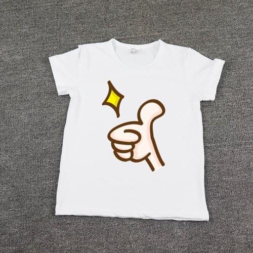 Fashion Summer Finger Print Baby Girls Boys T-Shirts Short Sleeve O-neck Funny Harajuku T shirt Children Clothes Top Tees Shirt