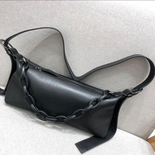 Fashion Chain Bags Genuine Leather Crossbody Bags For Women 2021 Luxury Underarm Shoulder Bag Female Baguette Designer Handbags