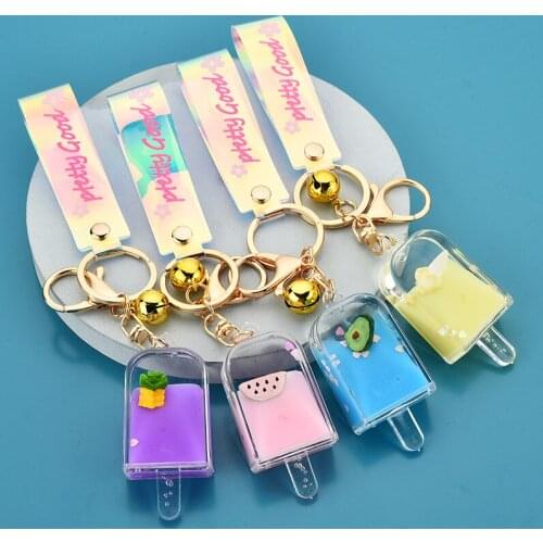Cartoon Keychain Fruit Ice Cream Charm Keychain Cute Personality Keychain Accessories Couple Chartered Car Hanging Keychain