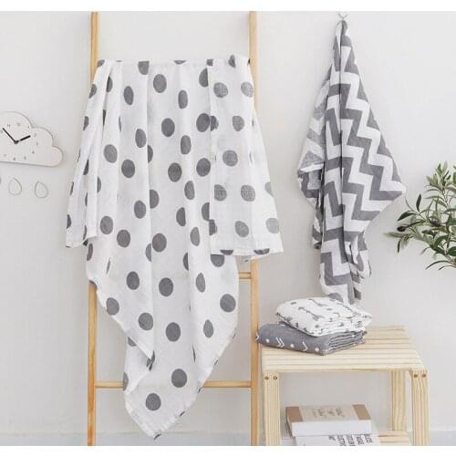 120*120cm Muslin Baby Blankets newborn Wavy Baby Muslin Swaddle Cotton Diapers Muslin Soft Baby Wrap Receiving Blanket Bedding