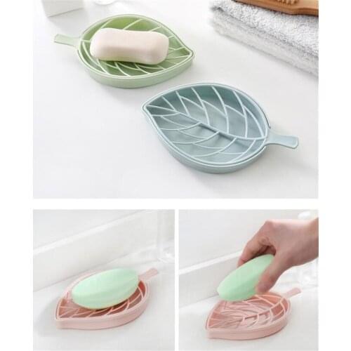 20pcs/lot Multi-functional household storage soap box Bathroom Shower Leaf Shape Soap Box Dish Storage Plate Tray Holder