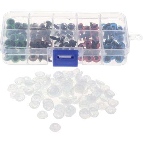 100Pcs 8-12mm Glass Safety Eyes Kits With Washers For Bear Dolls Toy DIY