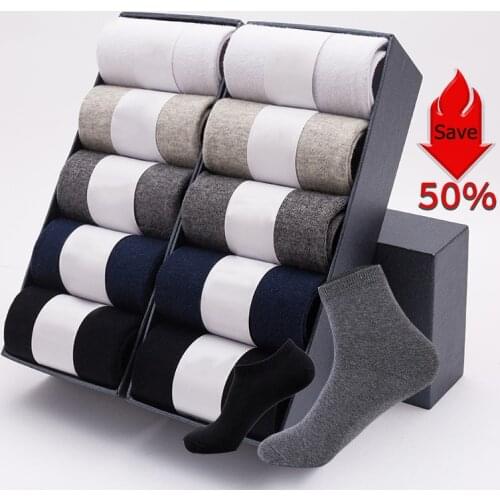 10 Pairs / Lot 2 Pairs 2021 New Styles Mens Casual Cotton Socks Men Socks Spring Breathable Business for Male US Size39-45