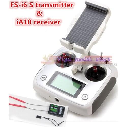 The newest Original FLY SKY FS-i6S 2.4G 10 channels radio remote control transmitter + iA10 receiver for DIY FPV drone