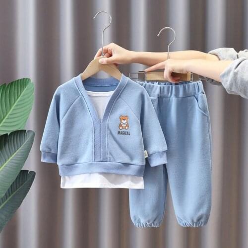 2021 New Children Clothes Suits Baby Girls Boys Casual Tracksuit Outfit Sweatshirt + Pants 2 Pcs Fall Fashion Long Sleeves Sets