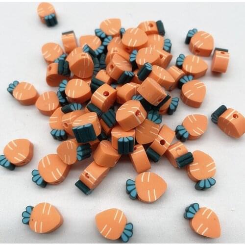New 30pcs10mm Smiley/Animal/Fruit Beads Polymer Clay Beads Spacer Loose Beads for Jewelry Making DIY Accessories #21