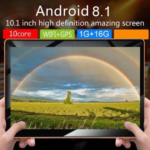 KT107 Plastic Tablet 10.1 Inch High-definition Large Screen Android 8.1 Version Fashion Portable Tablet 1GB+16GB Black Tablet